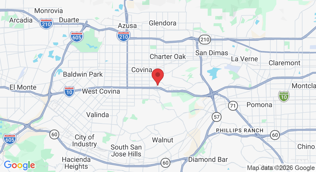 Map to Harmony Dental Care, 148 N Grand Ave, West Covina, CA 91791